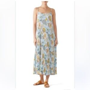 VINCE Marine Garden Pleated Cami Dress size medium
